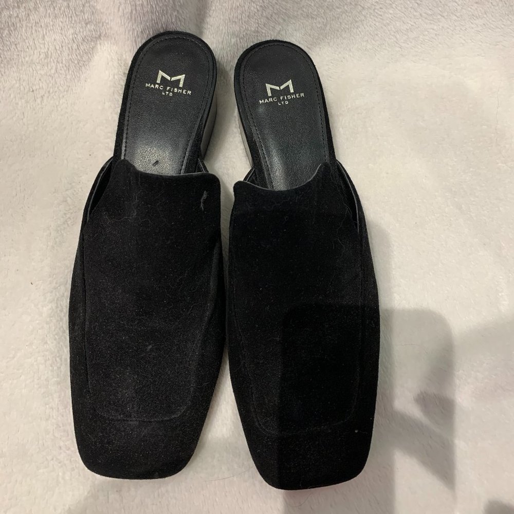 Marc Fisher Black Suede Slide